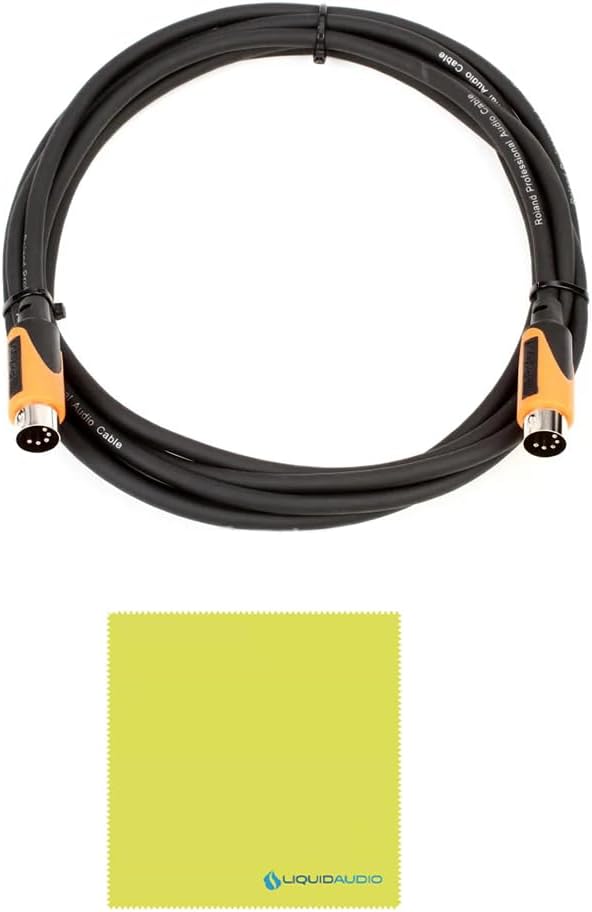 Roland SH-4D Desktop Synthesizer Bundle w/Roland RMIDI-B10 Black Series MIDI Cable and Liquid Audio Polishing Cloth