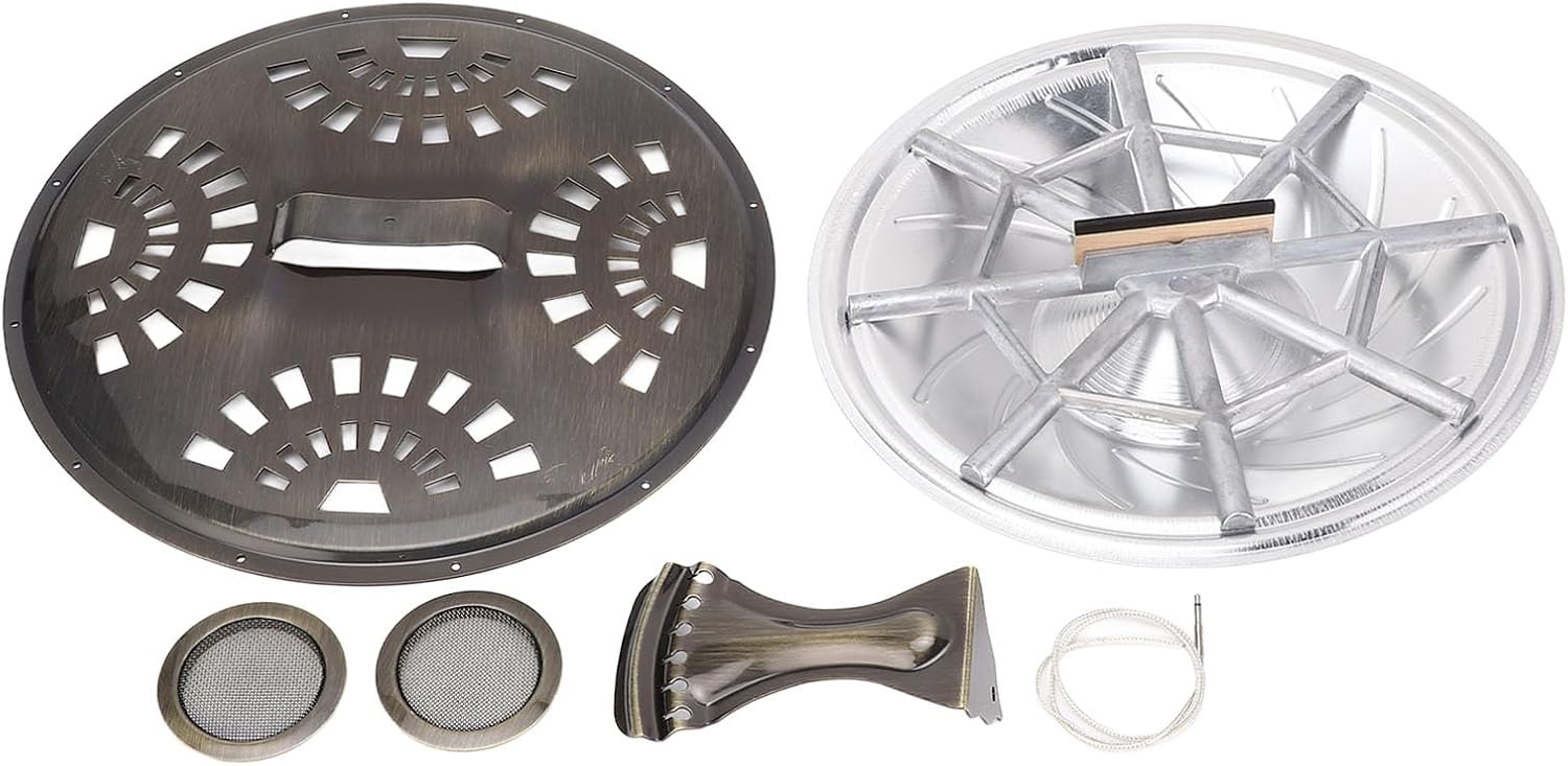 Bronze Resonator Guitar Parts Set Premium Construction Soundhole Screen Spider Bridge Saddle