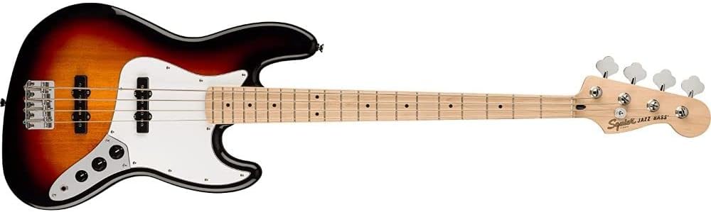 Squier Jazz Bass Bundle - Maple Fingerboard, 3-Color Sunburst with Fender Accessories