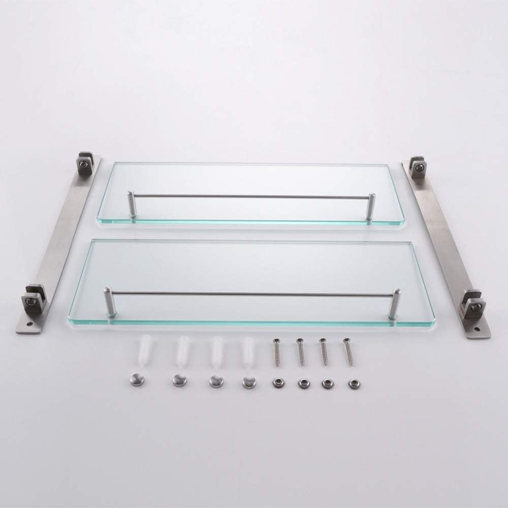 Bathroom Shelf Home Wall-Mount Storage Racks Corner Shower Shelf Creative Seamless Towel Rack Stainless Steel Glass Storages Holder Multifunction Bathroom Acces