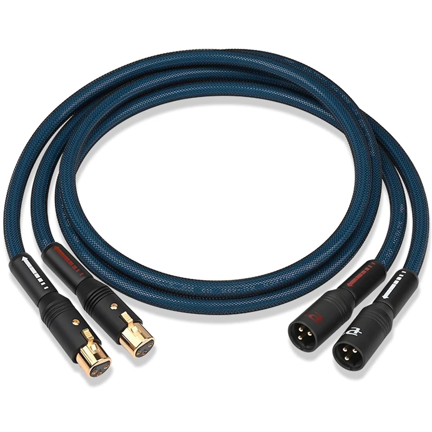 XLR Cable for Amplifier Hi-end OCC Silver Plated Core with 3 Pin 2XLR Balanced Male to Female Jack Profesional Audio Cable(1 Pair XLR Cable,1.5m)