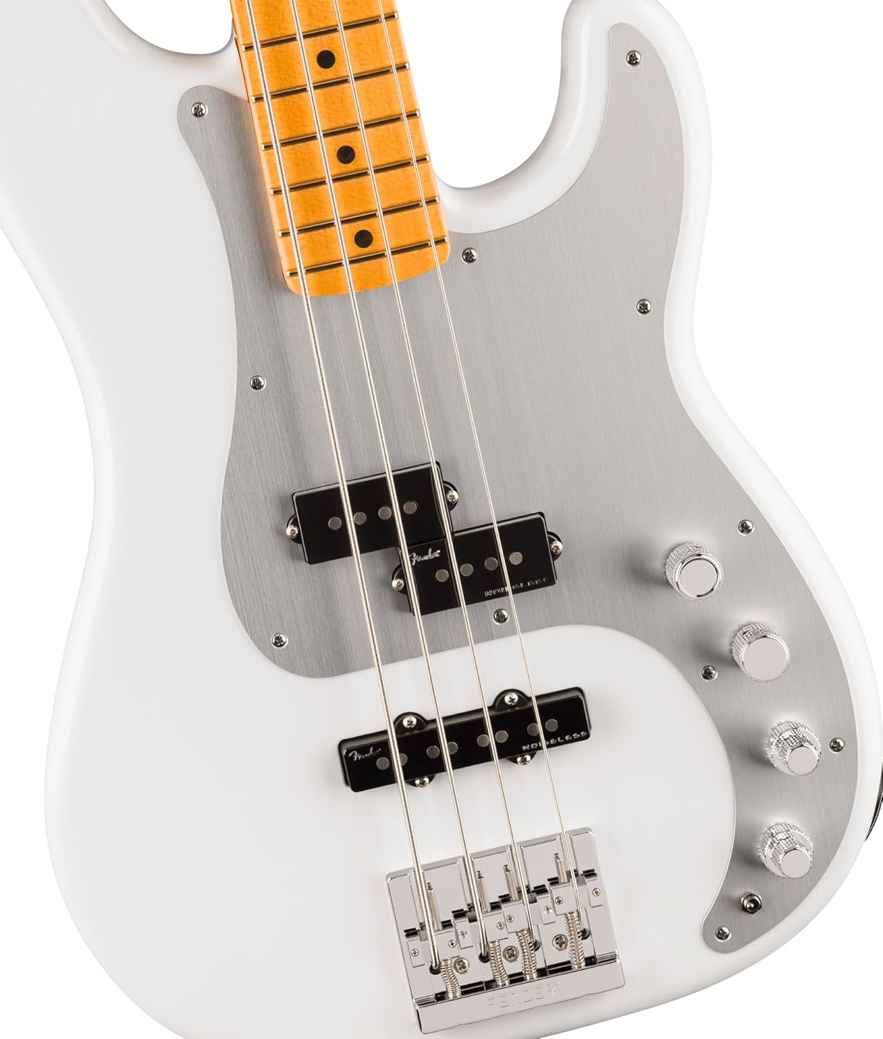 Fender American Ultra II Precision Bass - Avalanche Bundle with Case, Strap, Cable, Hat, and Guitar Cleaning Kit