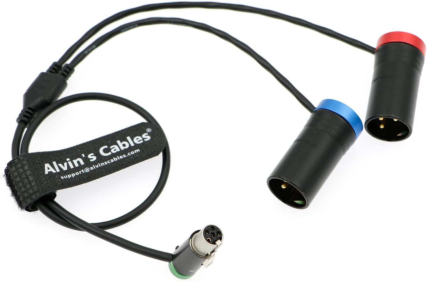 Alvin's Cables 10Inch (25cm) Low Profile TA5F to Dual LP XLR 3 Pin Male Audio-Cable for Wisycom-MCR54, Lectrosonics-DCHR-Receiver, Cameras, Portable Recorders, Mixers