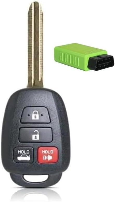 Key Cut Service + 4 Button Remote Keyless Entry Key Fob H Chip for Toyota Corolla 2014-2019, Camry 2014-2017 + Programming FCC ID: HYQ12BDM/HYQ12BEL IC: 1551A-12BDM/1551A-12BEL