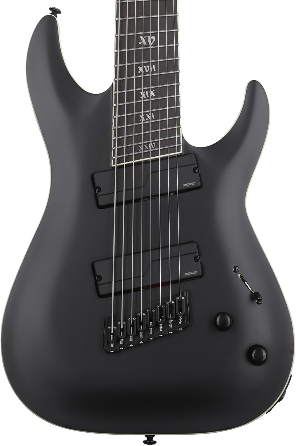 Schecter C-8 Multi-scale SLS Elite Evil Twin 8-string Electric Guitar - Satin Black