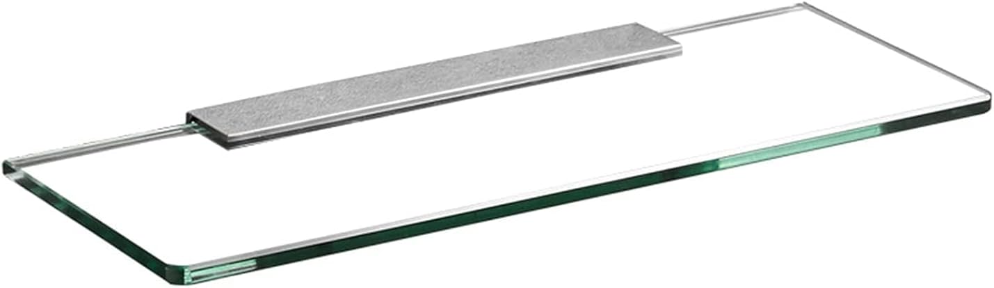IOCCIOBB Bathroom Glass Shelf Tempered Glass Shelf, Glass Bathroom Shelf with 8MM Thick Glass Wall Mount, Rectangular Brass Finish Bracket (Size : 18cm)