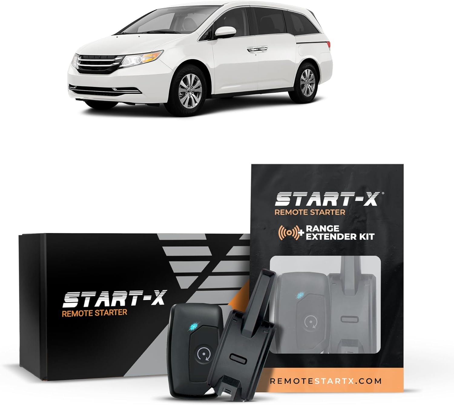 Start-X Remote Starter Kit + 2000ft 1 Way Range Extender for Honda Odyssey (2014, 2015, 2016, 2017) Vehicles with Push-to-Start Ignition