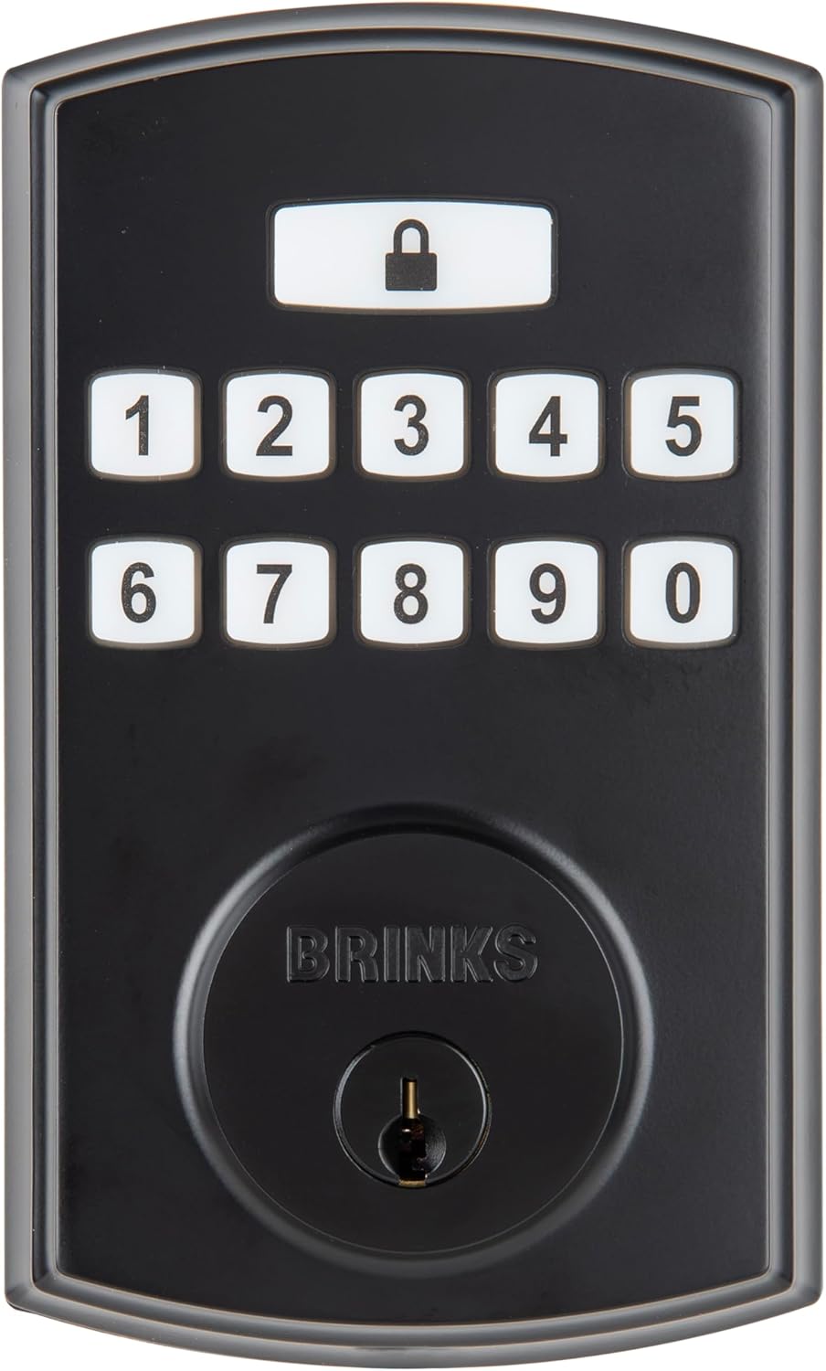 BRINKS Keyless Entry Door Deadbolt, High-Security Keypad Door Lock, 50 User Codes, Auto Locking Feature (Deadbolt, Matte Black)