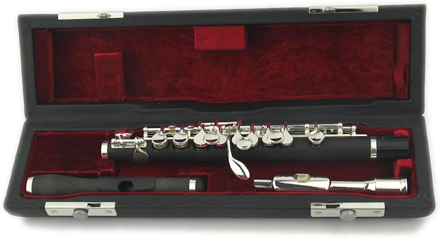 Flutes Piccolo Flute Silver Plated Keys with Wood Case Wind Musical Instruments Composite Woodpipe Body