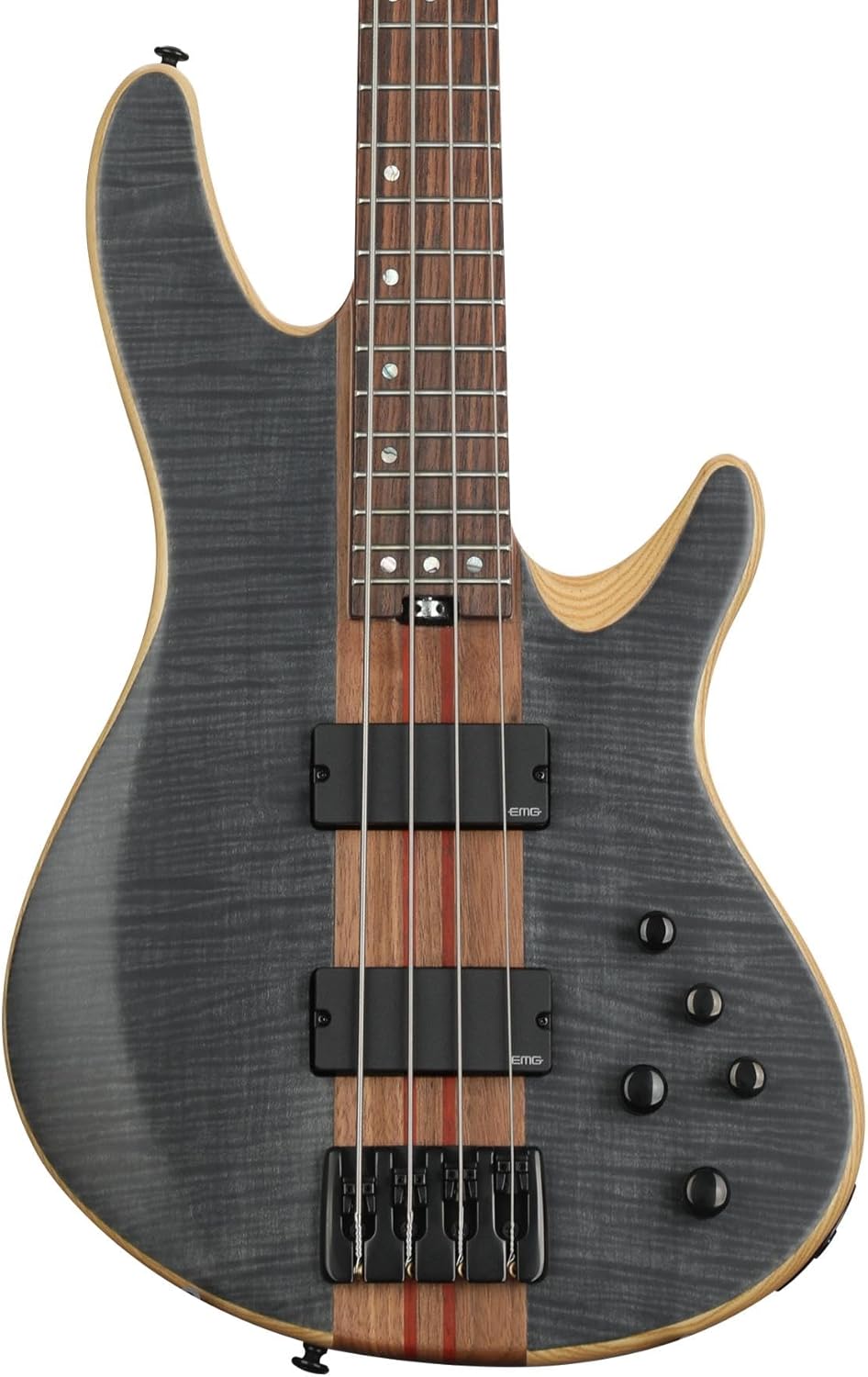 Schecter Charles Berthoud CB-4 Bass Guitar - See-thru Black Satin