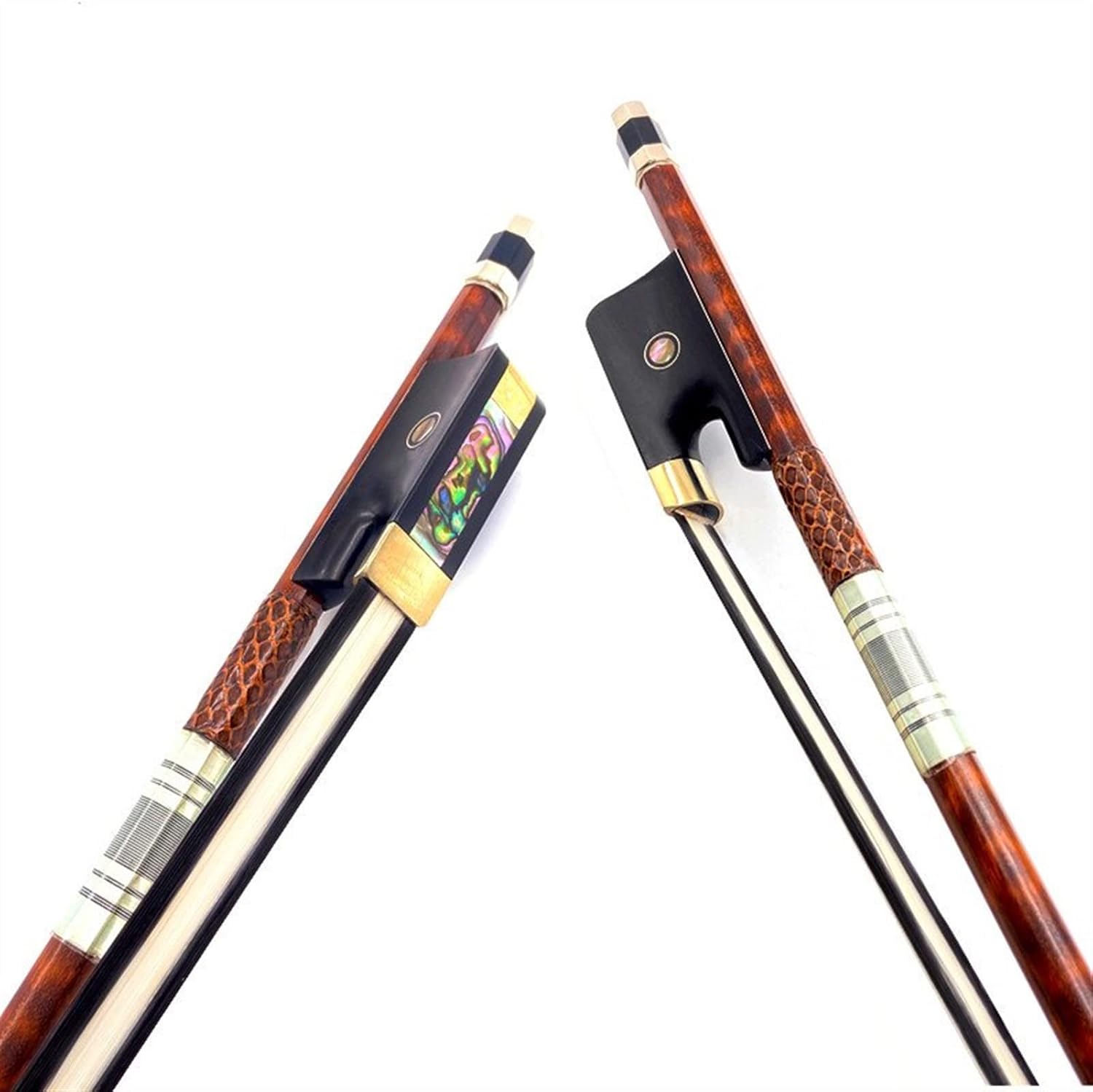 TSTS 1pcs Strong Snakewood Upright Double Bass Bow Bass Bow, White/Black Horsehair Horsetail Full Size Violin Bow