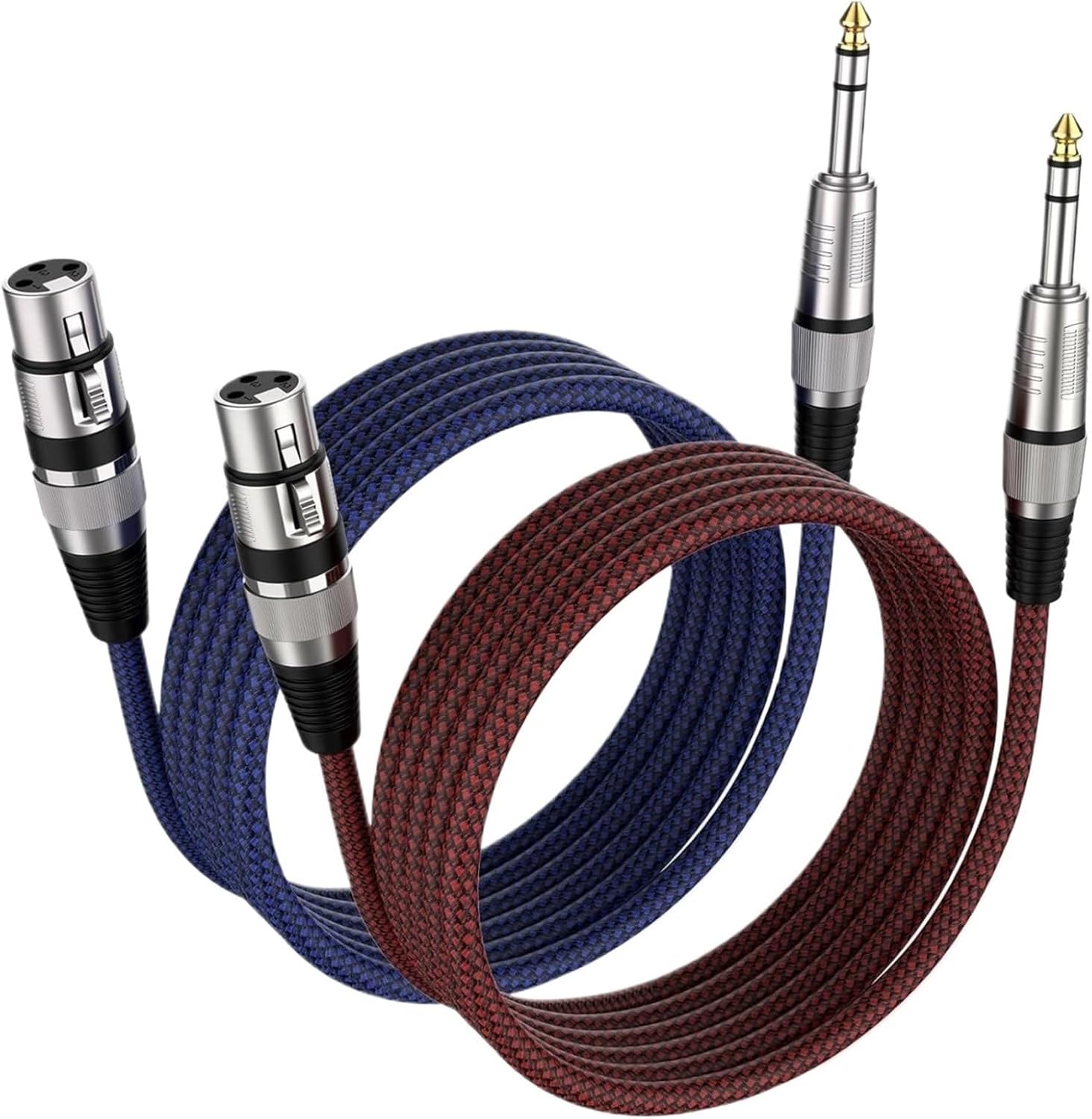 XLR Female To 6.35mm TRS Cable 2Pack 6.35mm To XLR Female Balanced Microphone Cable for Microphone Recording Studios and More(1.8m)