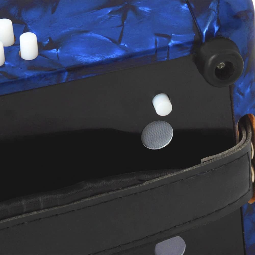 26 Keys 48 Bass Professional Piano Accordion, with Retractable Strap and Storage Bag, for Musical Instrument Lovers, Stage Performance (Color : Blue)