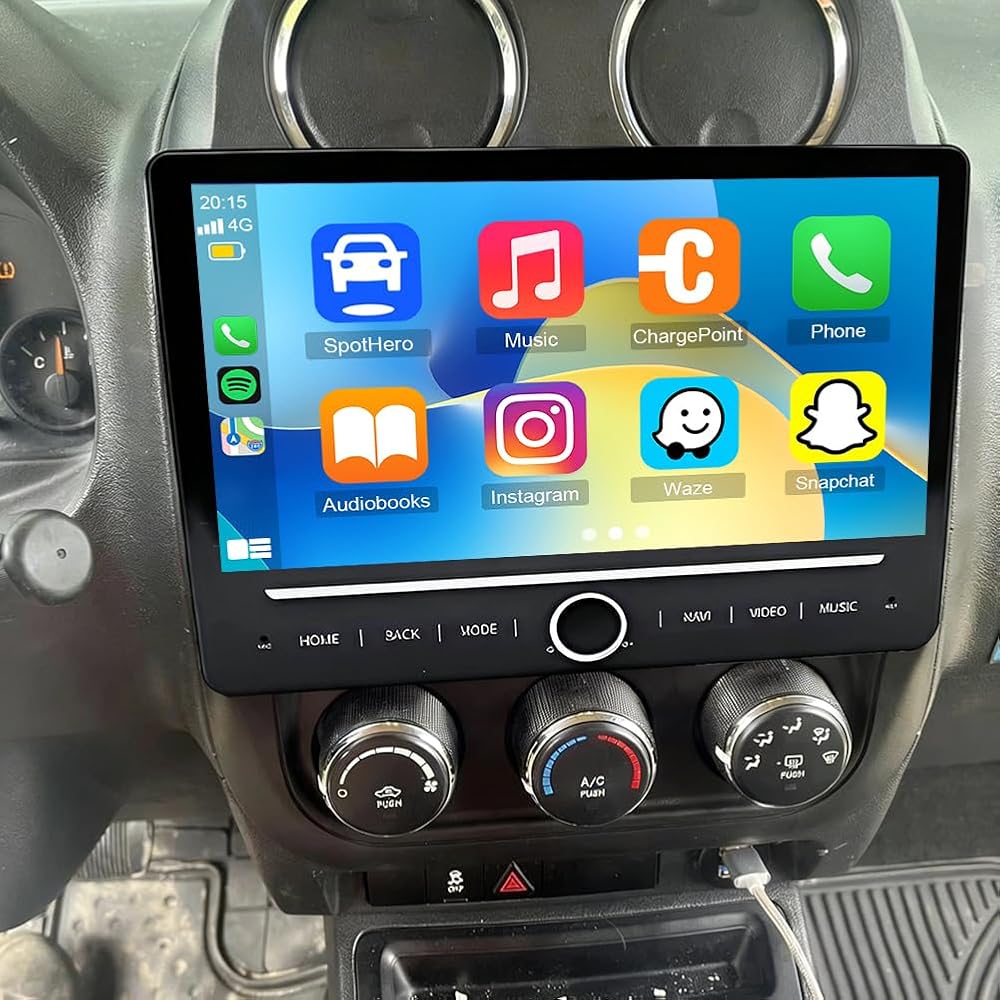 Android 14 Car Stereo for Jeep Patriot 2009-2017,10 Inch Double Din Car Radio with Carplay & Android Auto, in-Dash Navigation Radio with BT Mirror Link WiFi FM Radio & Backup Camera-4+64G
