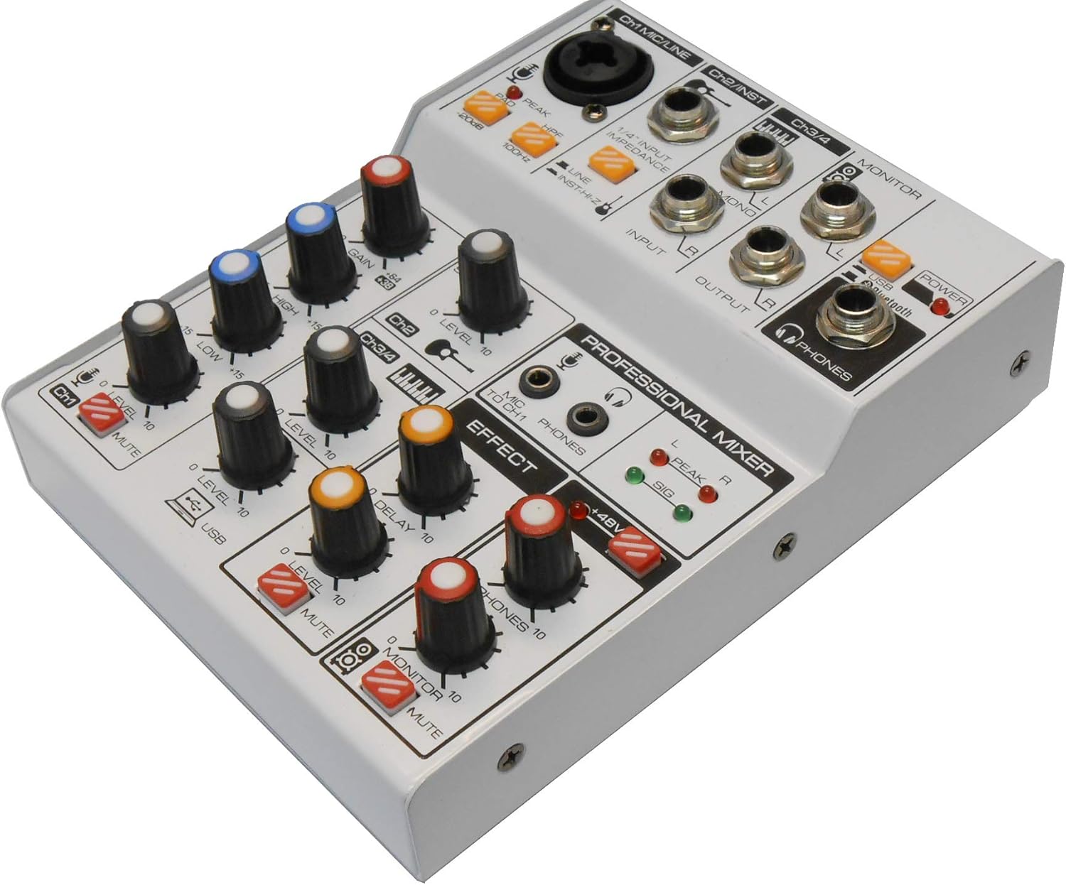 Audio2000'S S7304 USB-Powered Four-Channel Audio Mixer with USB Interface and Sound Effect