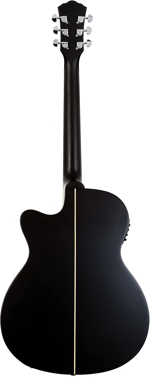 Washburn Electro Acoustic 6 String Guitar, Right, Striped Ebony (DFEACE)