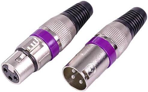 Davitu Electrical Equipments Supplies - 50sets/lot 3 Pin XLR Connectors Male+ Female 3 Pole XLR Plug Jack Socket Microphone MIC Cable Terminal Wire Connector - (Color: Orange)