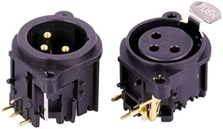 Davitu Electrical Equipments Supplies - 100pcs/lot 3 Pin XLR Female/Male Right Angle PCB Panel Mount 90 Degree 3 Poles XLR Jack Socket Chassis - (Color: 100 Male)