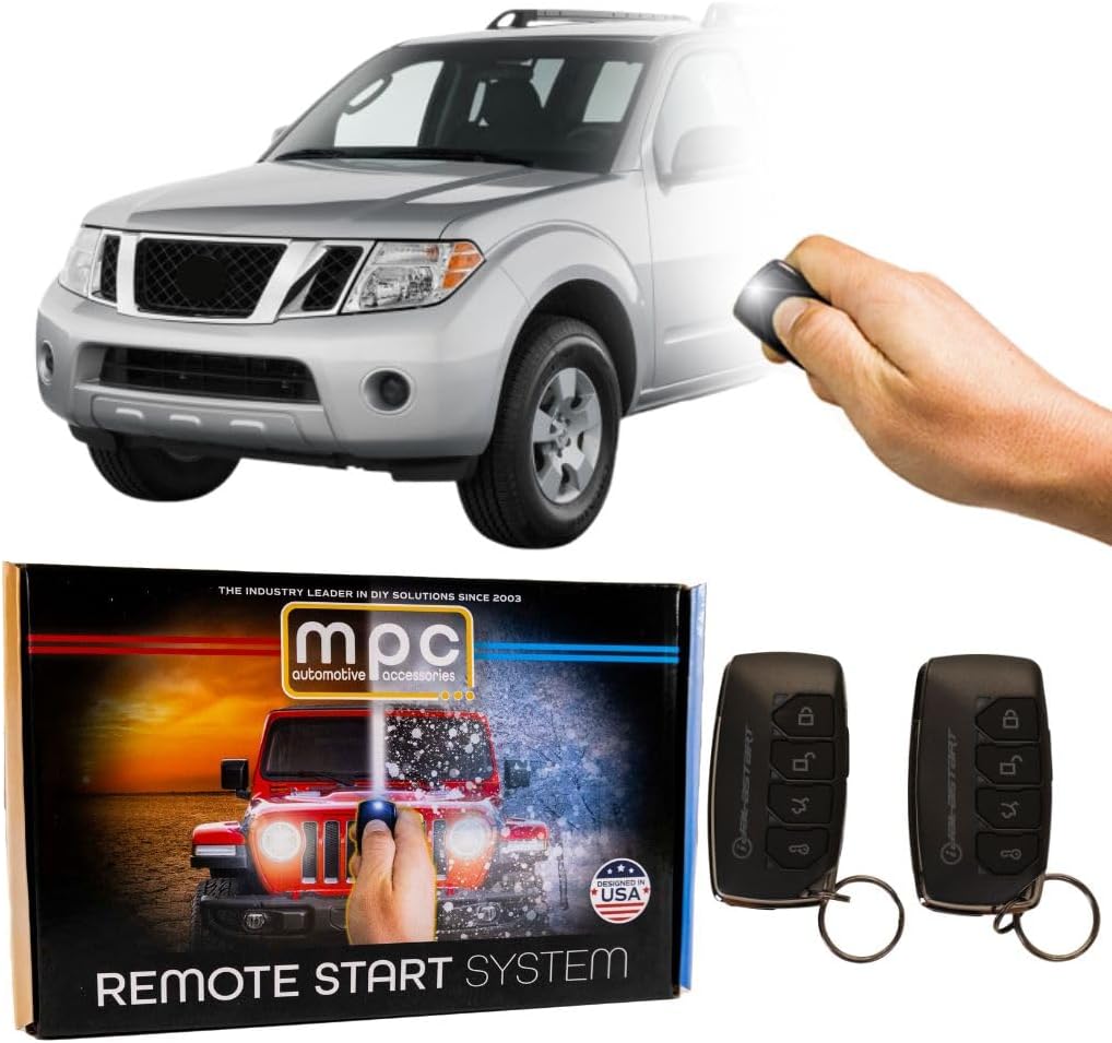 MPC Complete 2-Way Remote Start Kit Compatible with Nissan Pathfinder 2005-2012 - with T-Harness - Includes (2) Extended Range 4-Button 2-Way Remotes