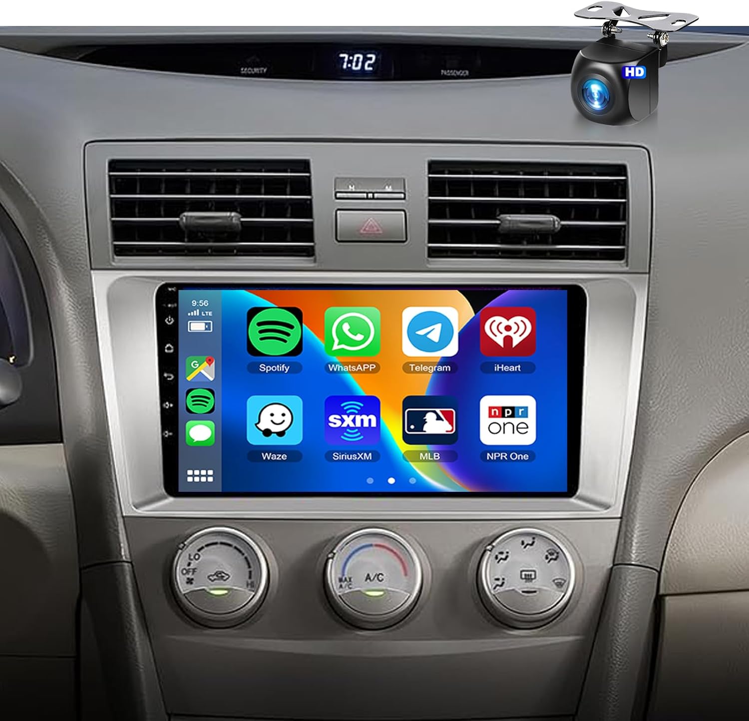 2+64G Car Stereo for Toyota Camry 2006-2011 Wireless Carplay Android Auto,9 inch Touch Screen, Android/GPS/WiFi/10band DSP Audio/Bluetooth/SWC/Backup Camera Car Radio for Toyota Camry