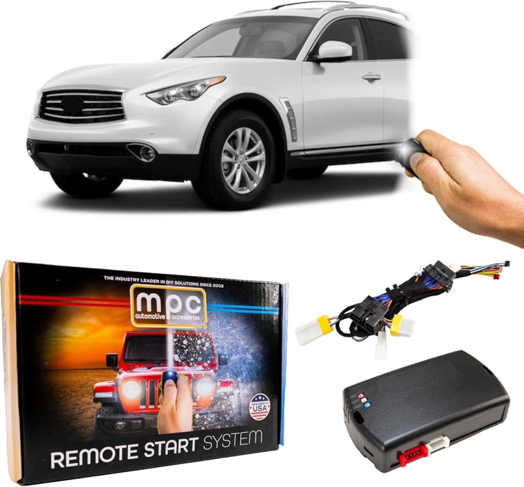 MPC Complete Factory Remote Activated Remote Start Kit Compatible with 2009-2013 Infiniti FX50 - Push-to-Start - with T-Harness