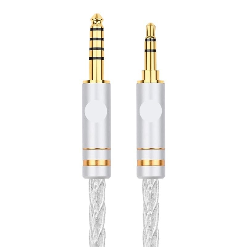 8 Core Headphone Cable Pure Silver XLR 4.4mm 2.5mm 6.35mm Cable for HD599 HD569 HD 560S HD559(4.4mm to 3.5mm,1m)