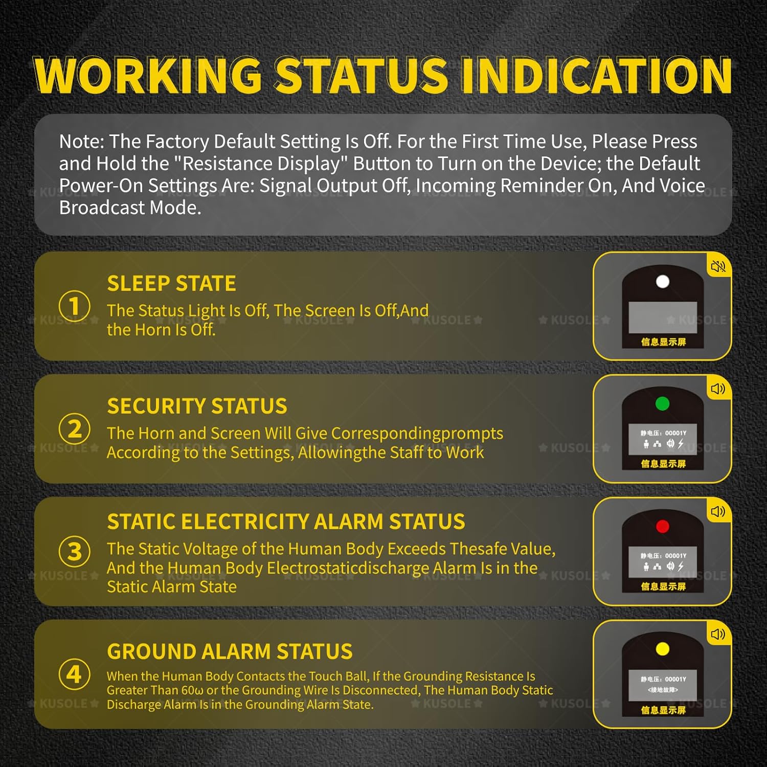 Human Body Static Tester, Human Body Static Releaser,with Sound/Light Alarm Function,for Gas Stations,Oil Storage Tank Area, Production Workshop