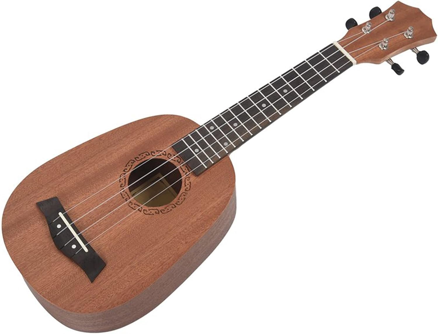 Ukulele 21inch 4 Strings Pineapple Style Mahogany Hawaii Ukulele Electric Bass Guitar for Guitarra Musical Instruments Music Lovers