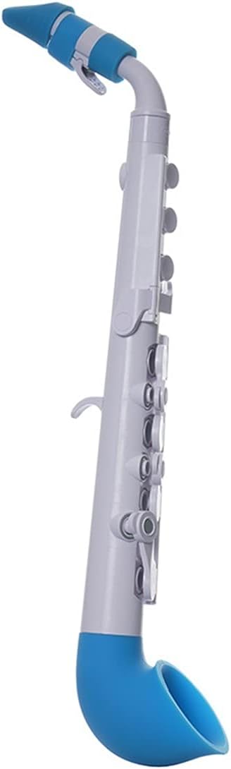 Sax Beginners Kit Saxophone Ultra Lightweight Waterproof Plastic Children' s Beginner Children' s Enlightenment Instrument British Plastic Wind Instrument (Color : White Blue)