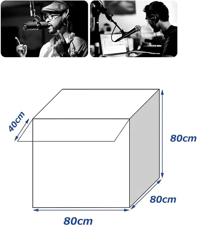Portable Vocal Booth, Mobile Folding Vocal Recording Cube, Household Music Recording Equipment for Rapper/Singer, Private Single Person Vocal Booth, for Broadcast/Music/Conference