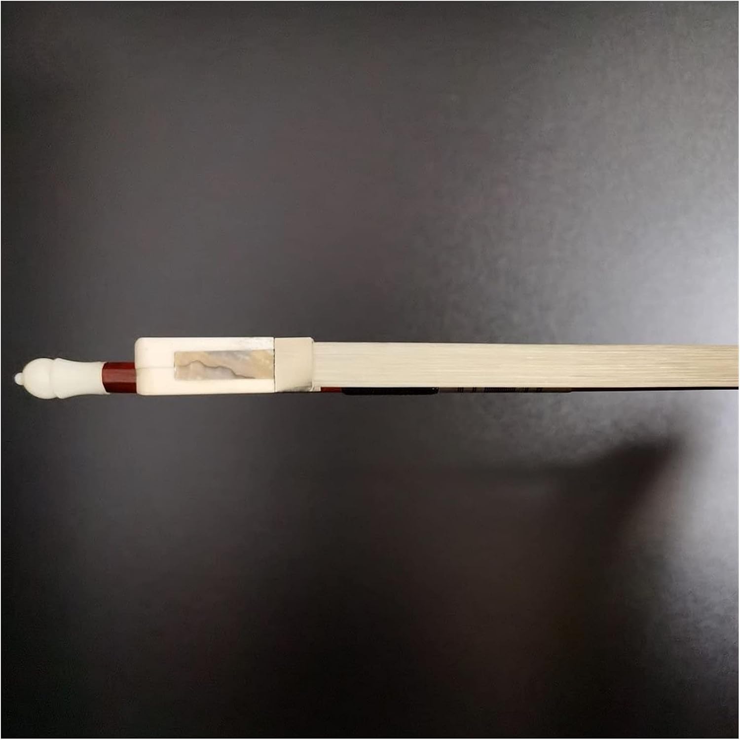 TSTS 4/4 Size Bass Bow Brazilwood Round Stick White PC Materil Frog English Style Nickel Silver Parts Full Size Violin Bow