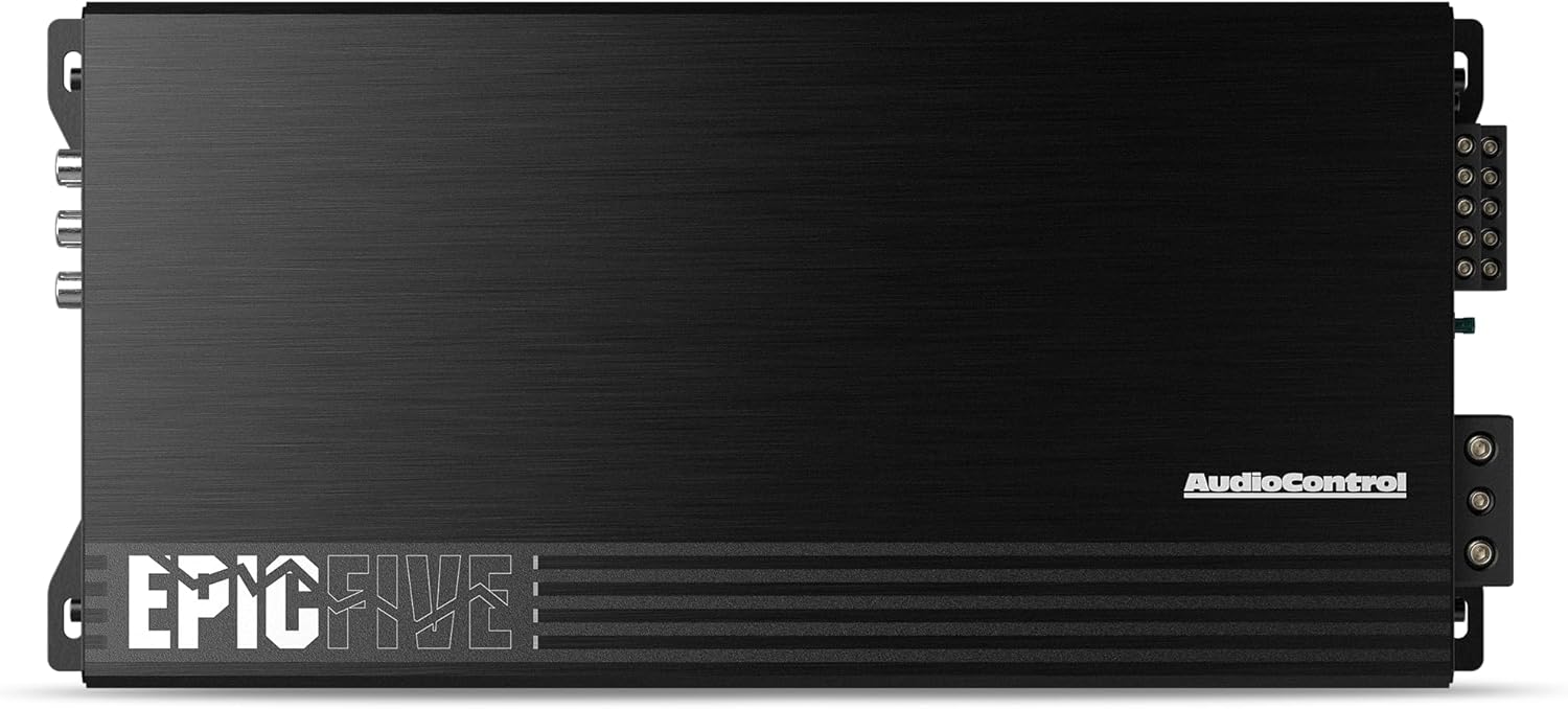 AudioControl EPICFIVE Epic Series 1100 Watt RMS 5-Channel Car Audio Amplifier, Class D, Epic Boost, Subsonic Filter, High-Pass/Low-Pass Filters, ACR-E Remote Bass Knob, Epicenter Link