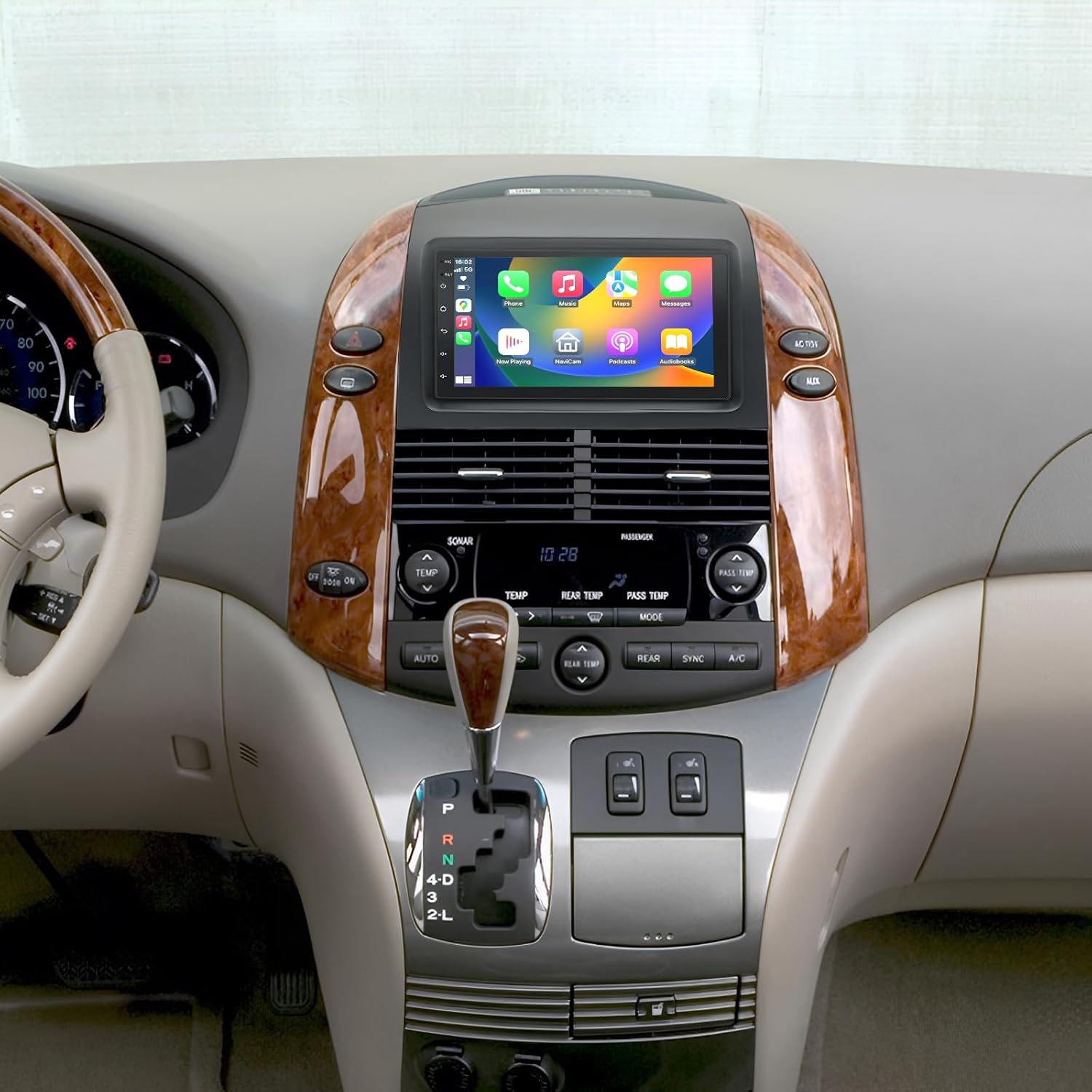 2+32G 7In Car Stereo for Sienna 2004-2010 w/GPS Navigation with Carplay w/Android Auto Double Din Touchscreen Car Radio Receiver Backup Camera