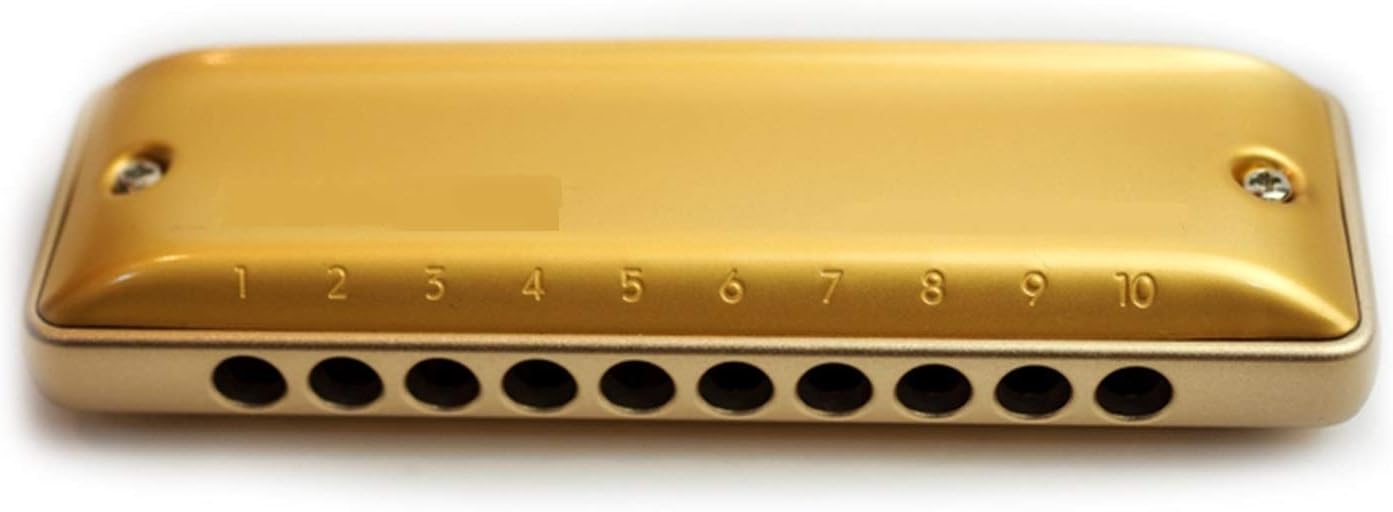 SUOFEILAIMU Golden Aluminum Comb Harmonica Musical Instrument (Color : Paddy E)