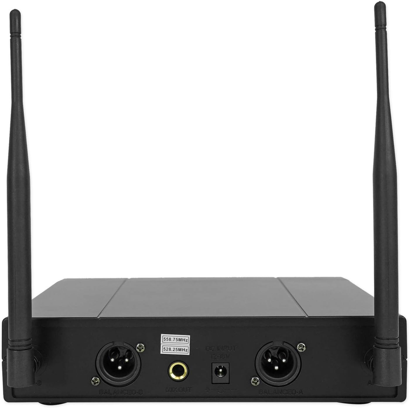 Rockville RWM72U Dual UHF Wireless Handheld Microphone System, Digital Display, Long Range, Noise Filter, for Karaoke and Live Performances