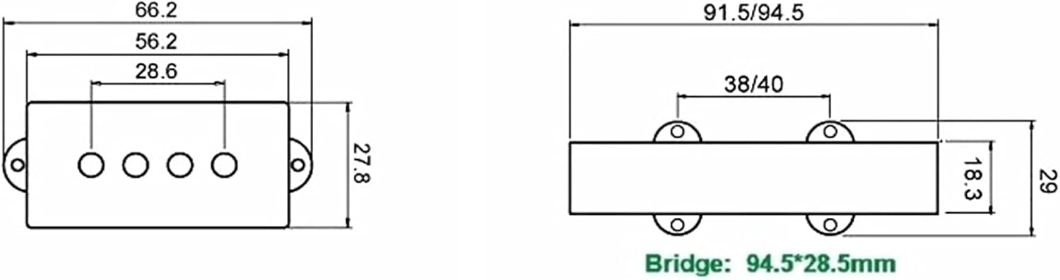 Double Coil Pickup 1 Set 60's Alnico 5 Rod Fiber Bobbin 4 String P+J Bass Pickup Bridge Guitar Pickup Parts