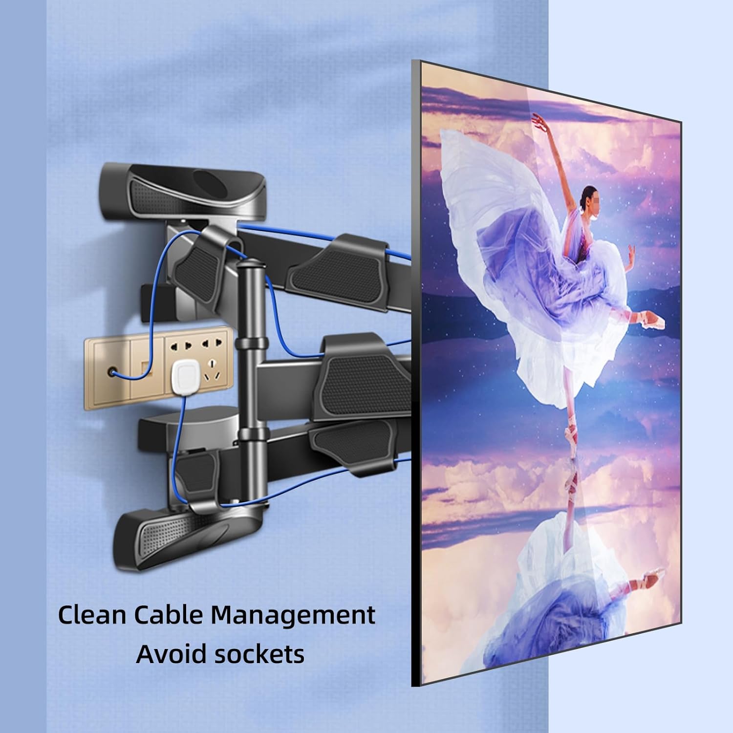 Vertical and Horizontal Rotating Corner TV Wall Mount for 32-65 inch, Landscape to Portrait Corner TV Bracket Hold up to 72 lbs Swivel Tilt Extension Leveling,Max VESA 400x400mm,Black,DY429XZ