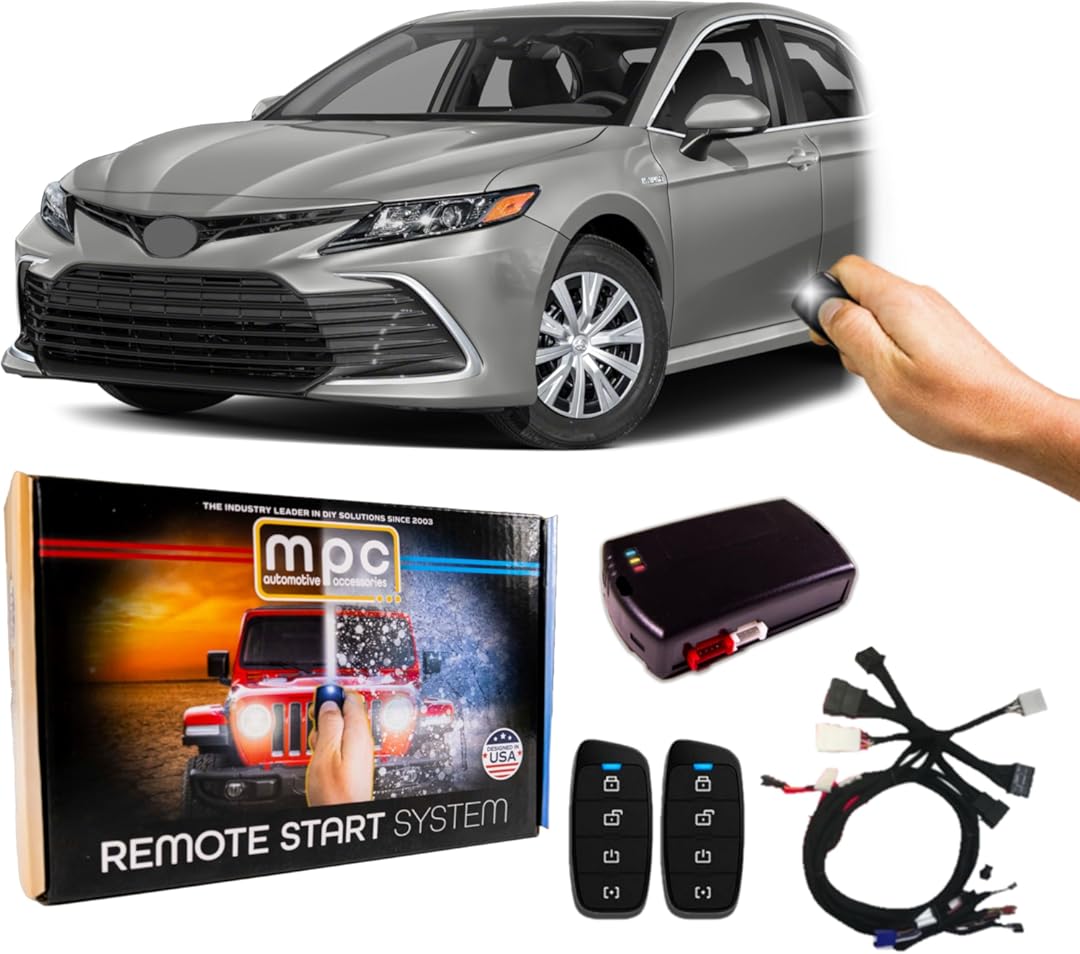 MPC Remote Starter Compatible with Toyota Camry 2018-2022 |Hybrid| |Push to Start| with T-Harness - (2) Extended Range 4-Button 2-Way Remotes - Up to 1,500 ft Range