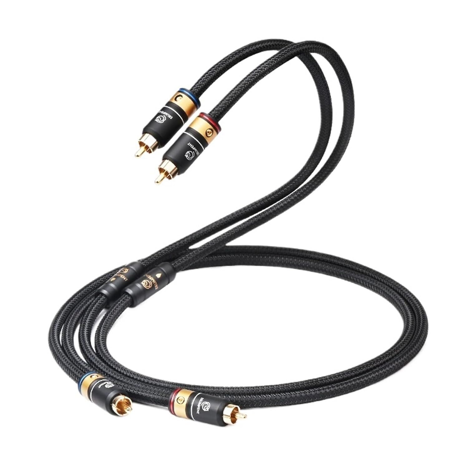 One Pair HiFi RCA Audio Cable Hi-end 6N OCC Double Shielded 2RCA Male to Male Audio Signal for HiFi Amplifer TV Connection Cable(1m)