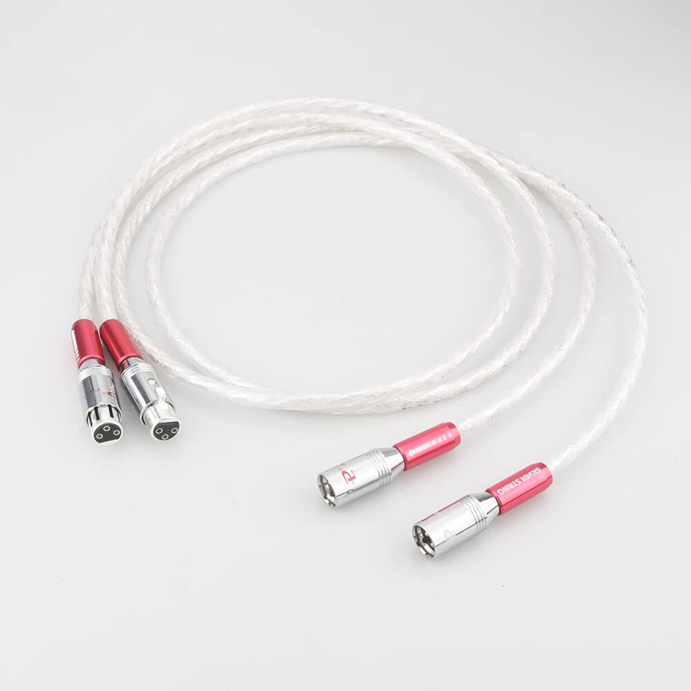 Pair Silver Plated Strands Audio Cable With Silver plated 3pins XLR Balanced cable,xlr connector,audio (Length : 2m)