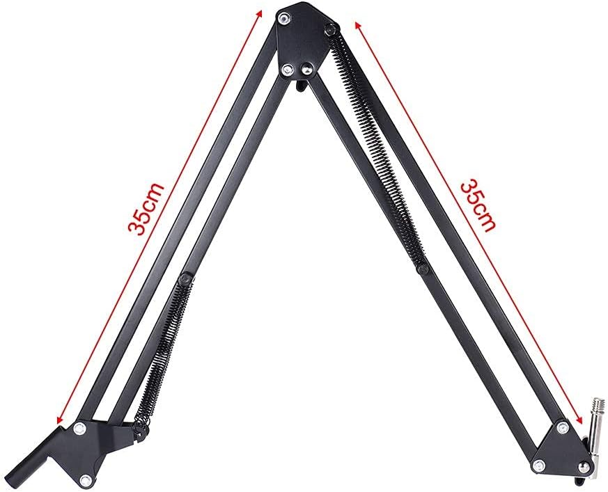 Professional Studio Broadcast Recording Condenser Microphone Microphone Kit 3.5mm, with Shock Absorber, Hanging Scissors Arm Bracket (D)