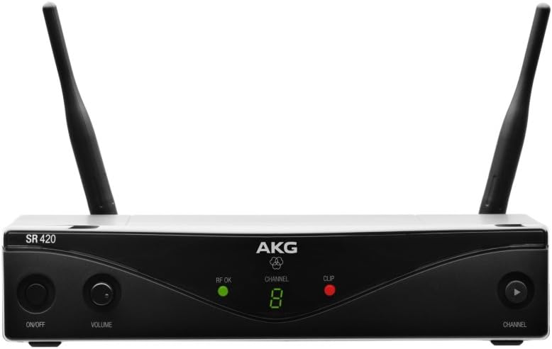 AKG Pro Audio WMS420 Instrumental Set Band A Wireless Microphone System with SR420 Stationary Receiver, P420 Pocket Transmitter, and 1/4 Inch Instrument Cable