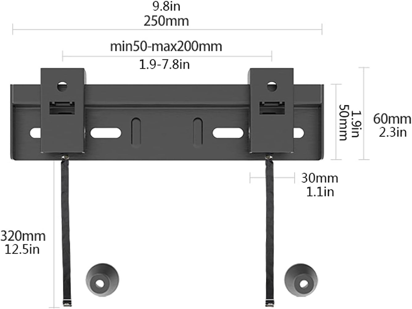 TV Monitor Holder Rack Wall-Mounted TV Bracket Low Profile Wall Fixed with Anti-Dropping Corners and Double Hooks for Most 26-80 Inch Flat Sn TVs,L