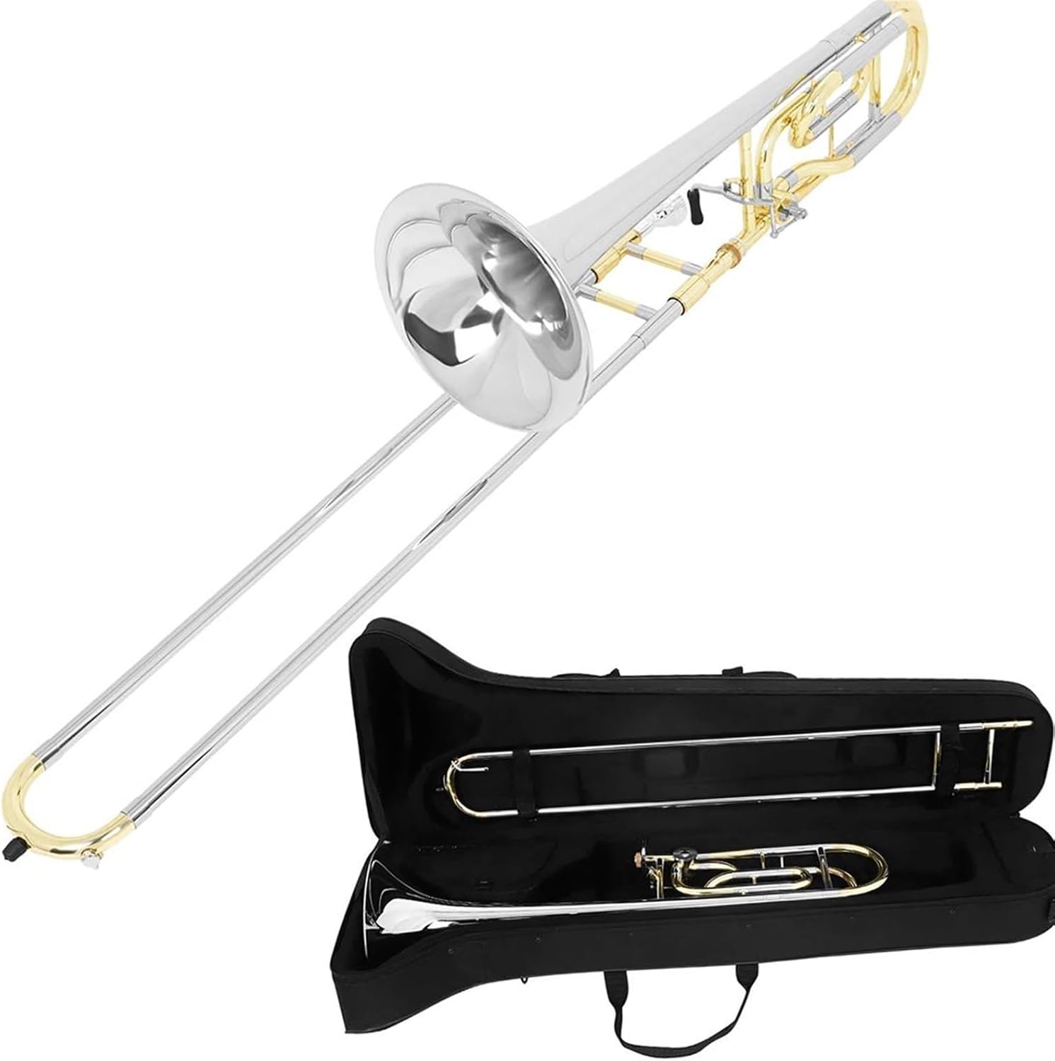 Professionals euphonium Gold Silver Tenor Trombone B Flat Trombone Horn Professional Brass Instrument With Box Cloth Musical Accessories