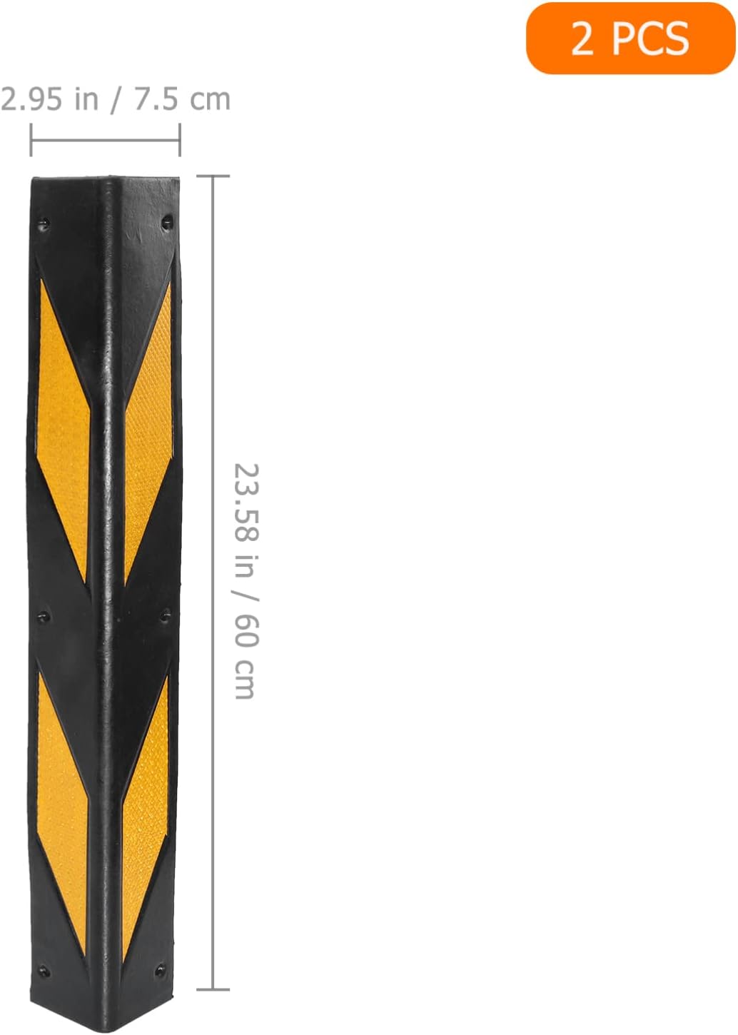 2pcs Edge Protector Strip Rubber Corner Guards for Parking Garages Reflective Wall Guards for Garage Walls