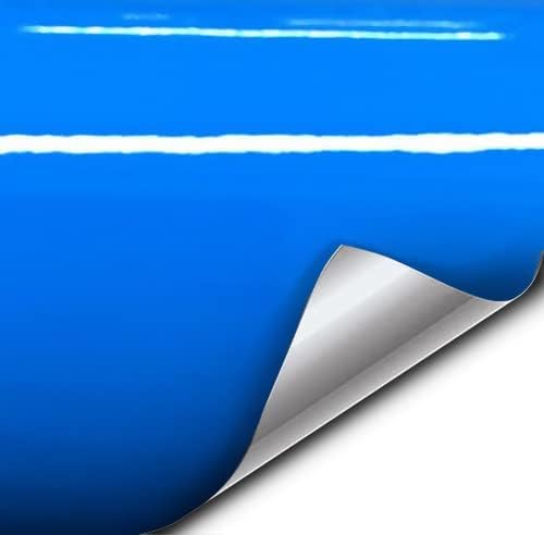 VVIVID+ Glossy Smurf Blue Vinyl Car Wrap Film DIY Easy to Install No-Mess (10ft x5ft)