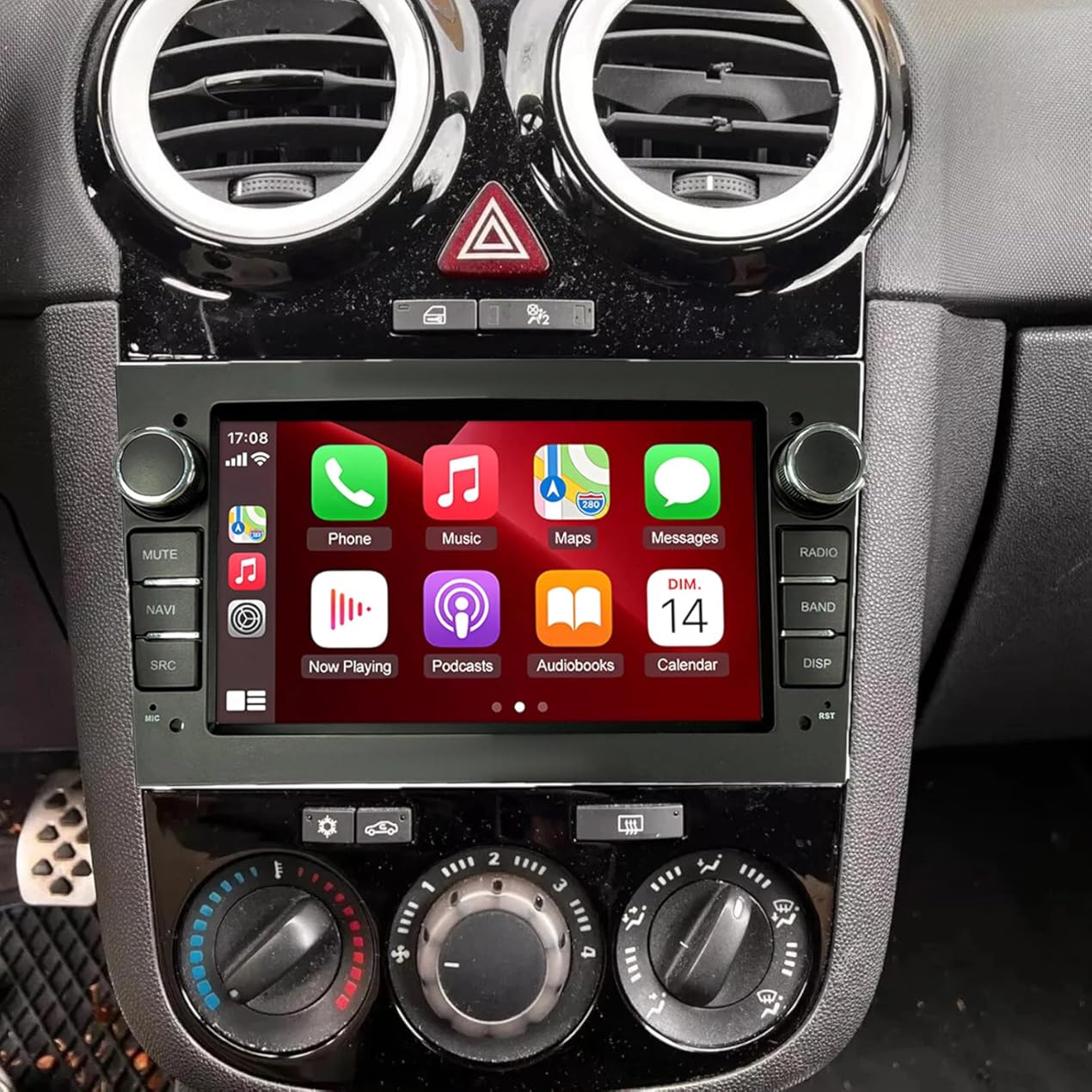 PHEZEN 7 inch Touchscreen Car Stereo Fit for Opel Corsa 2006-2011, Android 15 Double Din Car Radio with Carplay & Android Auto Support Bluetooth Mirror Link WiFi Backup Camera 4+64G