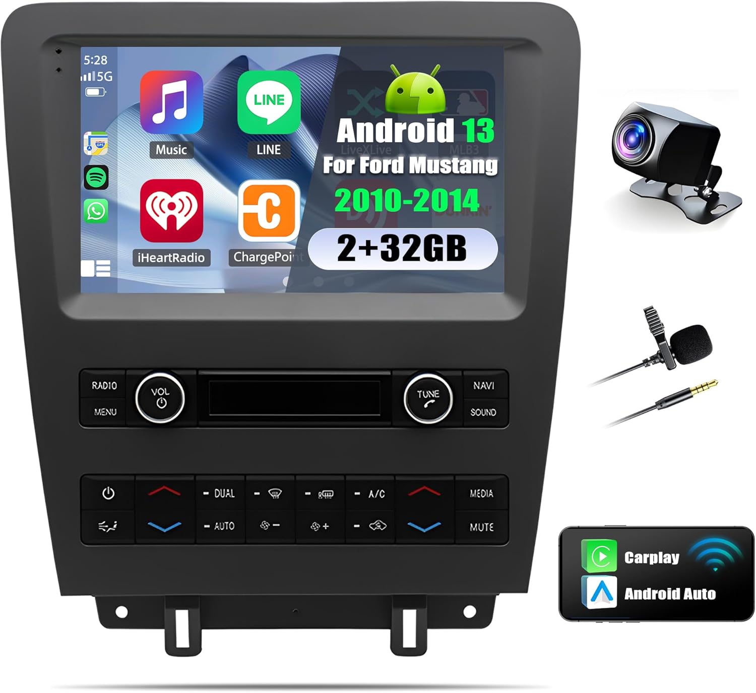 Car Stereo Upgrade for Ford Mustang 2010 2011 2012 2013 2014, 9