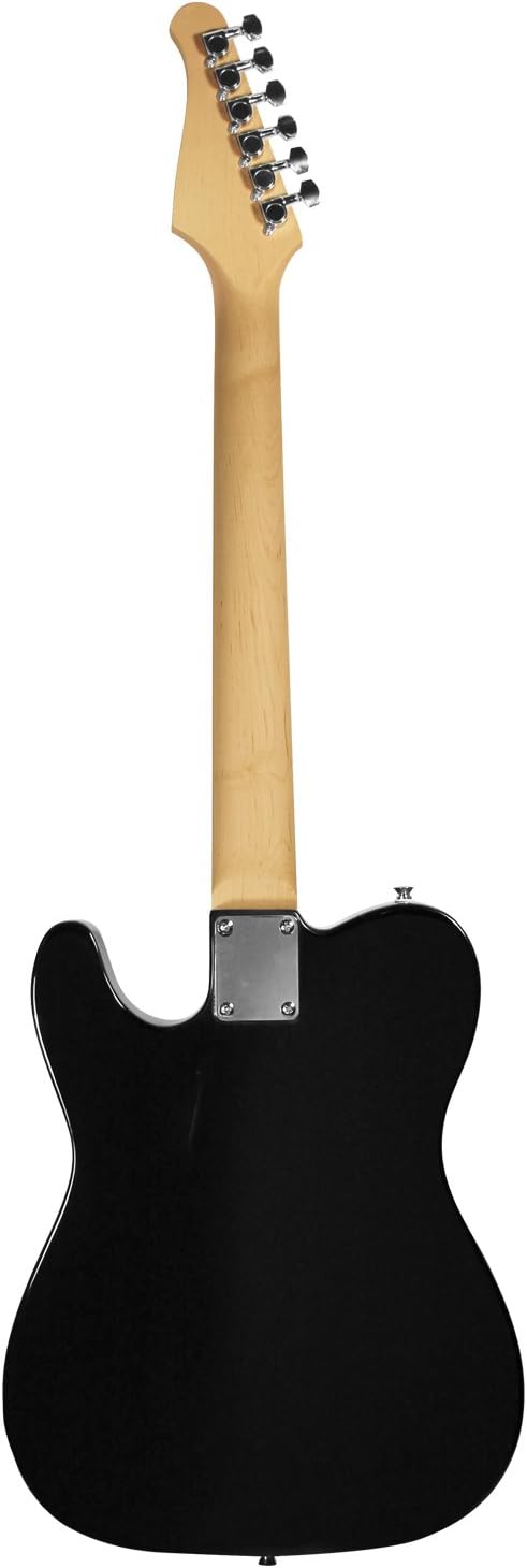 Sawtooth ET Series Electric Guitar, Black with Aged White Pickguard