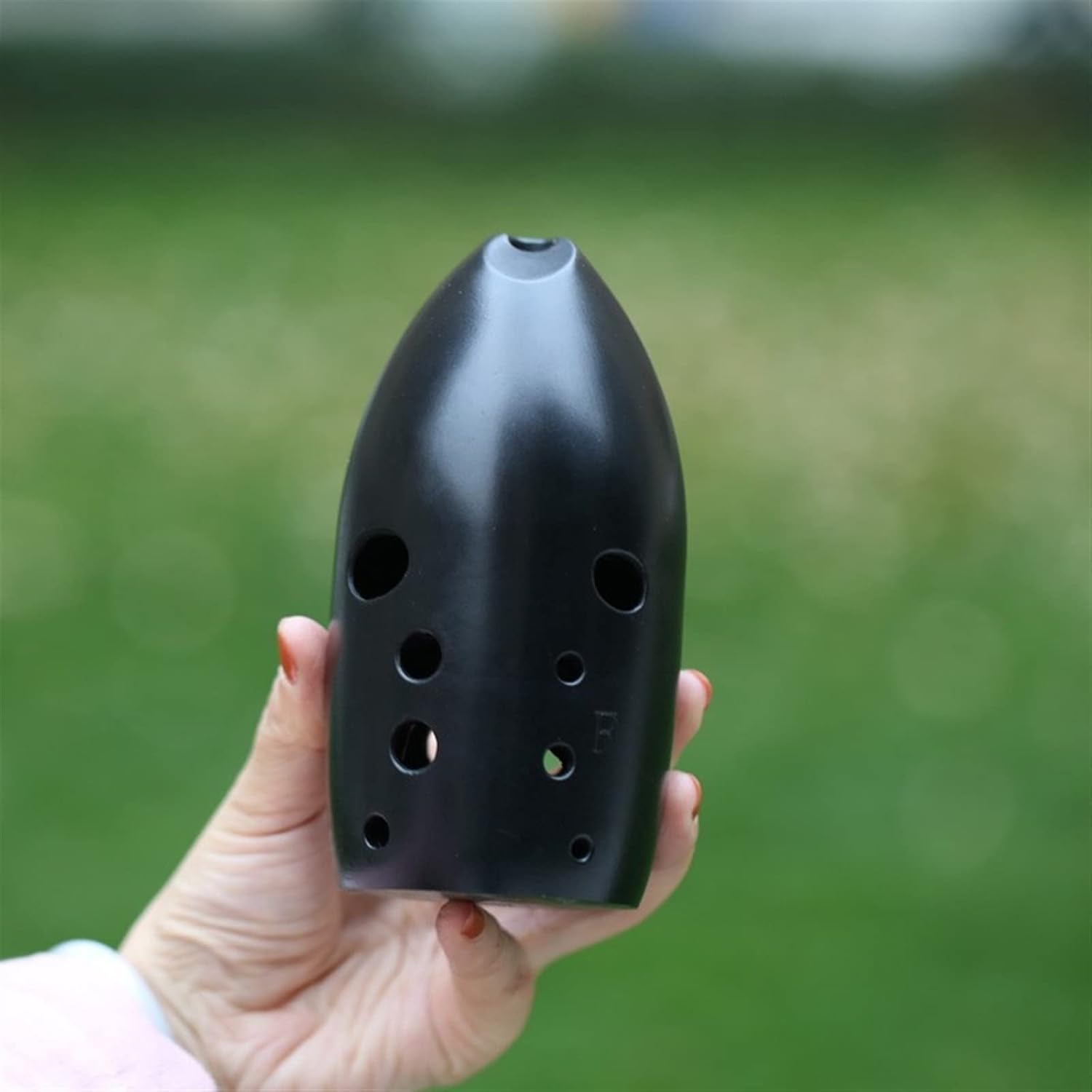 TSTS Ten-Hole Resin Pottery Xun Wide-Range Double-Cavity Portable Wind Instrument Beginner Self-Taught Black F Key Children Ocarina